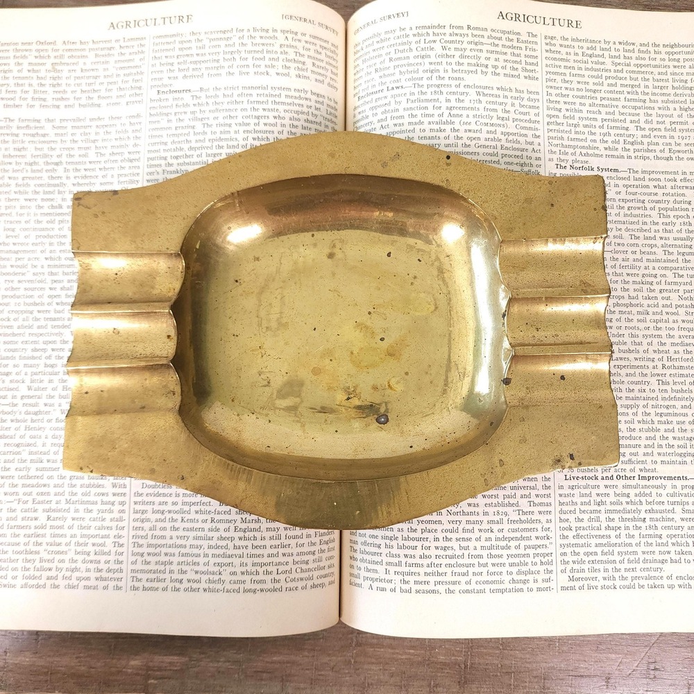 Vintage Art Deco Brass Ashtray, Brass Catchall Dish